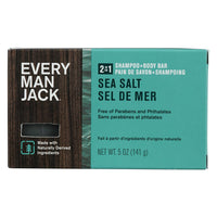 Every Man Jack Sea Salt 2 in 1 Shampoo and Body Bar, 5 Oz