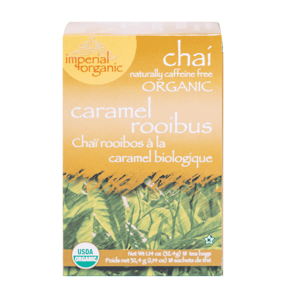 Uncle Lees Tea Imperial Organic Caramel Rooibos Chai Rich in Flavor and Light in Calories Tea Bags 18Ea