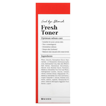 Mizon Good Bye Blemish Fresh Toner Optimum Sebum Care Skin Hydrate 4.05Oz (120ml)0ml