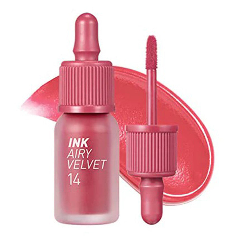 Peripera Ink The Airy Velvet 14 Rosy Pink Creamy Weightless Finish 0.14Oz (4g)