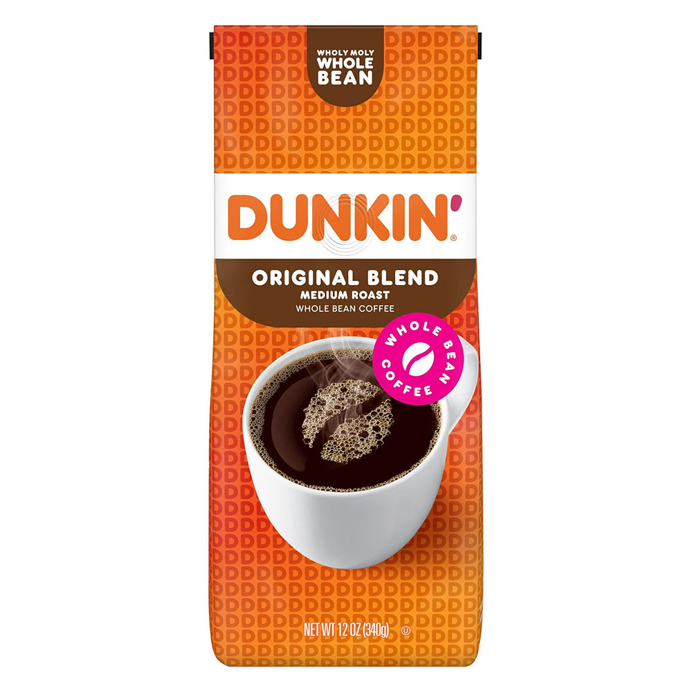 Dunkin Donuts Original Blend Medium Roast Whole Bean Coffee 12Oz (340g)