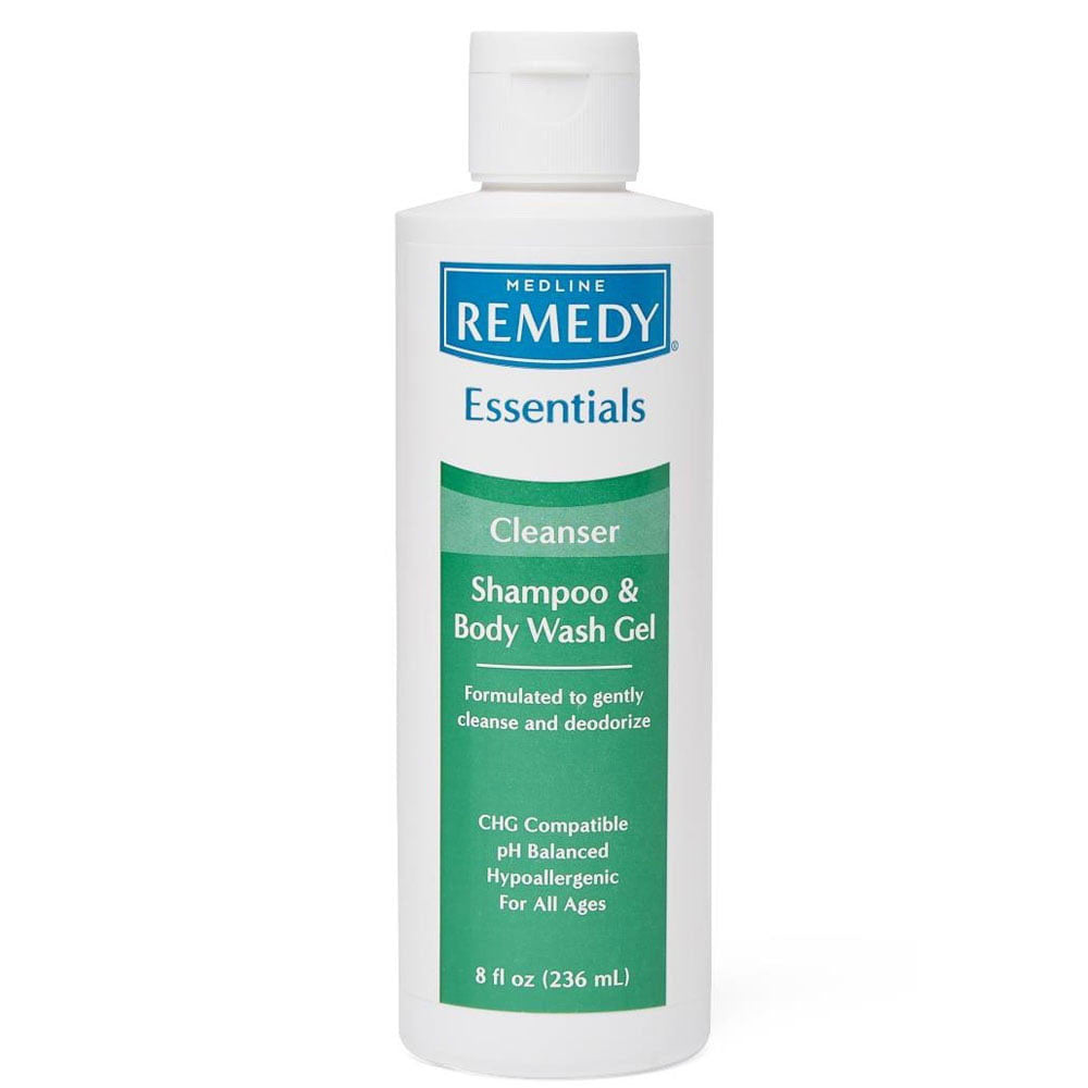 Medline Remedy Essentials Shampoo and Body Wash Gel, 8 Oz