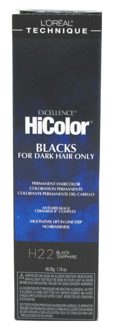Loreal Excel Hicolor H22 Tube Black Sapphire, 1.74 Oz