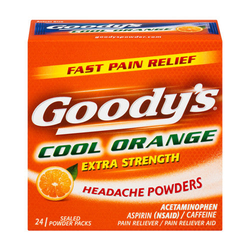 Goodys Extra Strength Headache and Pain Relief Powder, Cool Orange, 24 Ea
