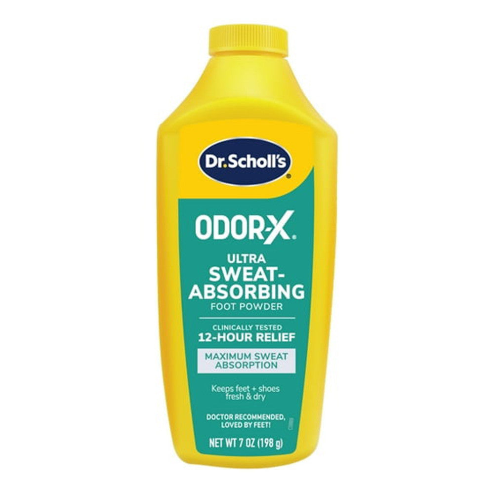 Dr. Scholls Odor-X Ultra Sweat Absorbing Foot Powder For Maximum Sweat Absorption, 7 Oz