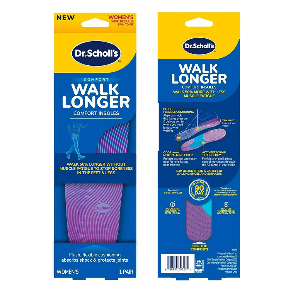 Dr. Scholls Athletic Series Fitness Walking Insoles Women Size 6-11, 2 Ea