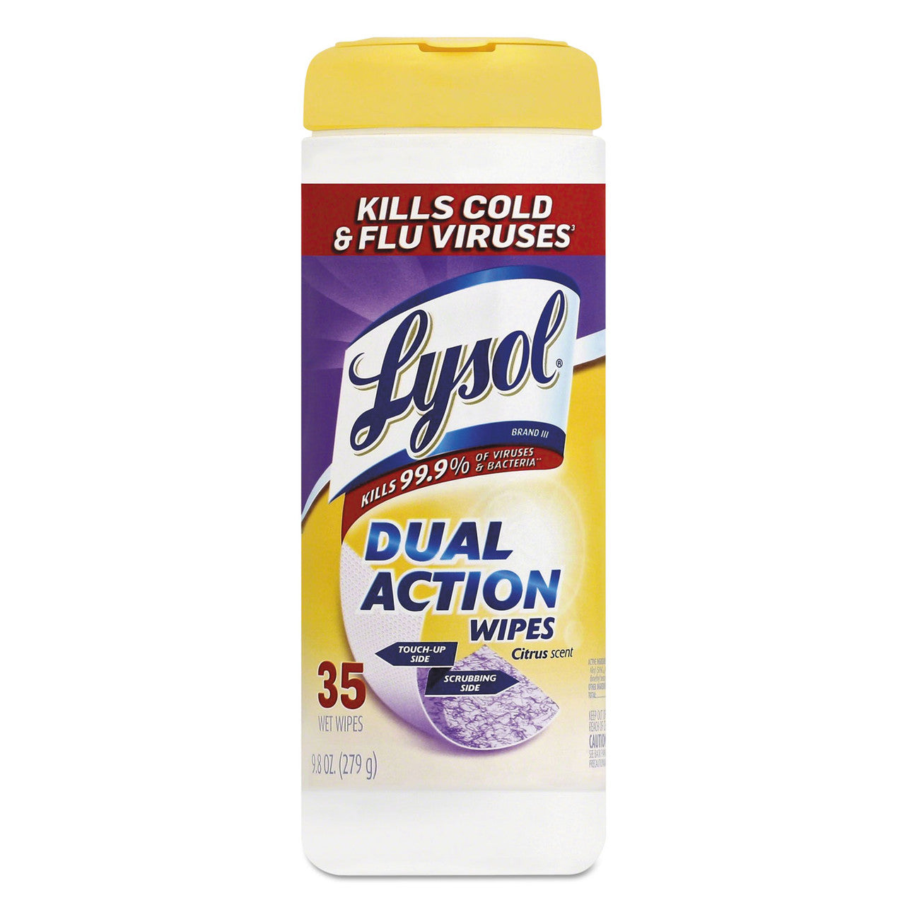 Lysol Dual Action Disinfecting Wipes, Citrus, 35 Ct