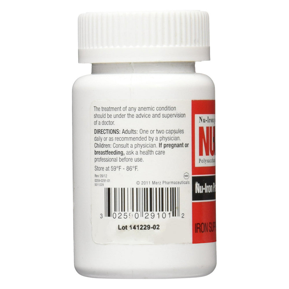NuIron 150 Mg Iron Supplement Capsules, 100 Ea