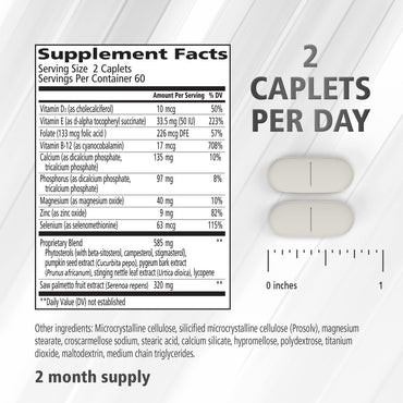 Urinozinc Prostate Health Complex With Beta Plus Saw Palmetto Supplement Caplets, 120 Ea