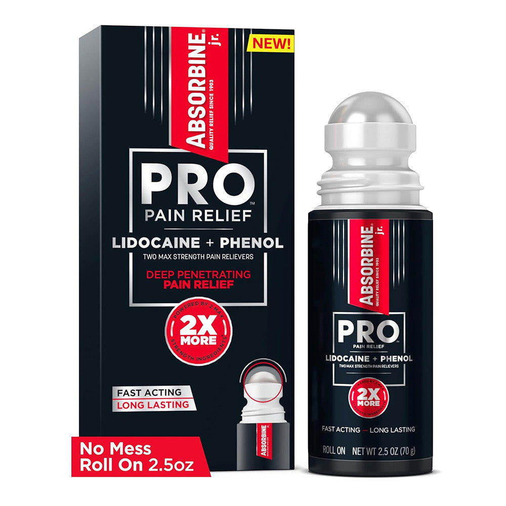 Absorbine Jr Pro Lidocaine Roll On For Fast Nerve And Muscle Pain Relief, 2.5 Oz