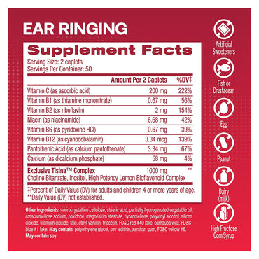 Lipoflavonoid Plus Extra Strength Ear Health Caplets - 100 Ea