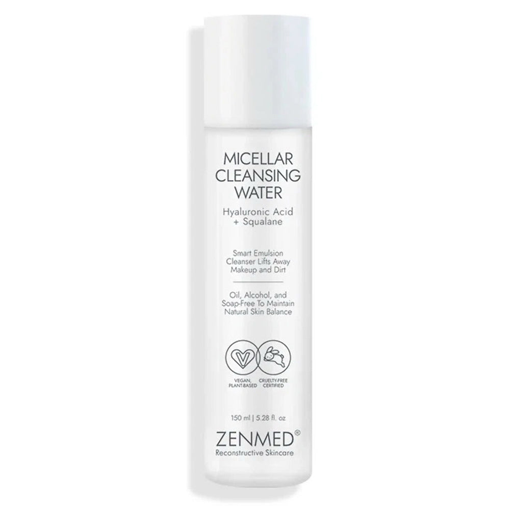 Zenmed Micellar Cleansing Water Hyaluronic Acid Plus Squalane for Skincare 5.28Oz (150ml)