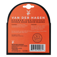 Van Der Hagen Double Edge Stainless Steel Razor Blades, 5 Ea