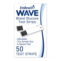 Embrace Wave Blood Glucose Test Strips, 50 Ea