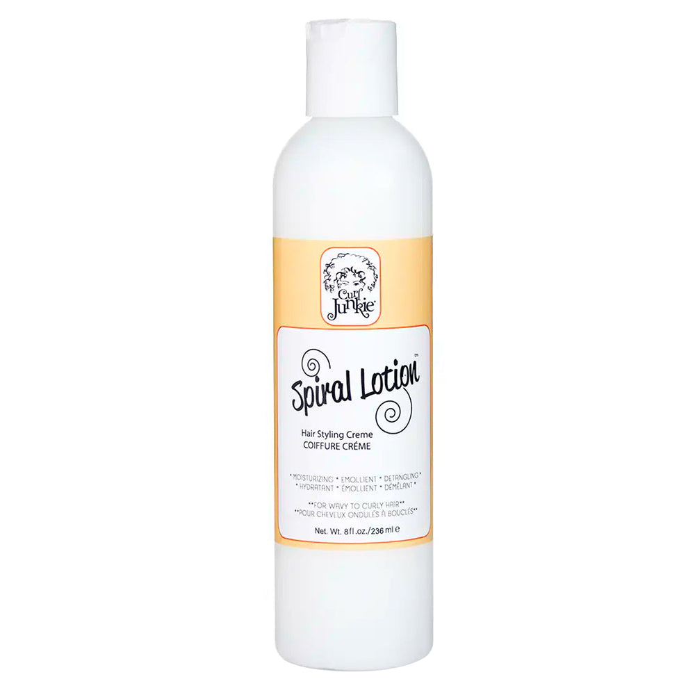 Curl Junkie Spiral Lotion Hair Styling Creme for Defining Curls Moisture and Frizz Control 8Oz (236ml)