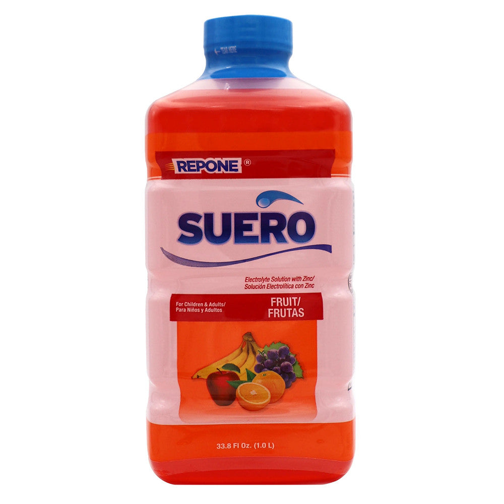 Suero Repone Electrolyte Solution with Zinc for Children and Adults, Fruit Flavor, 33.8 Oz