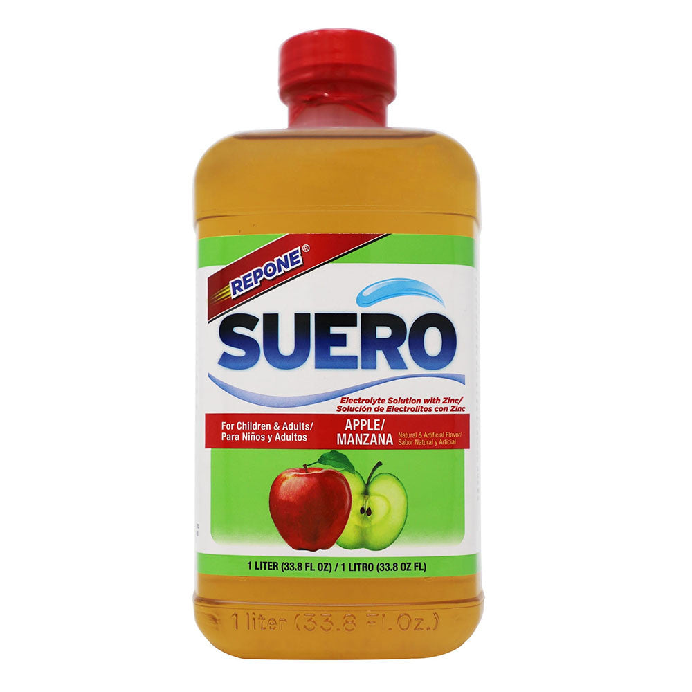 Suero Repone Electrolyte Solution, Apple and Manzana Flavor, 33.8 Oz
