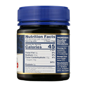 Manuka Health MGO 115 Plus Raw Manuka Honey, 8.8 Oz