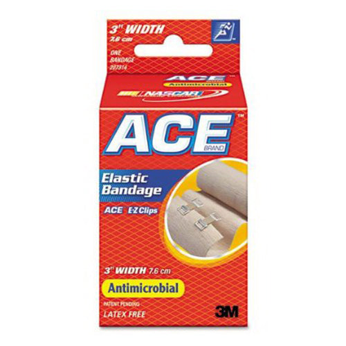 Ace Elastic Bandage With E-Z Clips Of 3 Inches Width, Antimicrobial, #7314 - 1 Ea