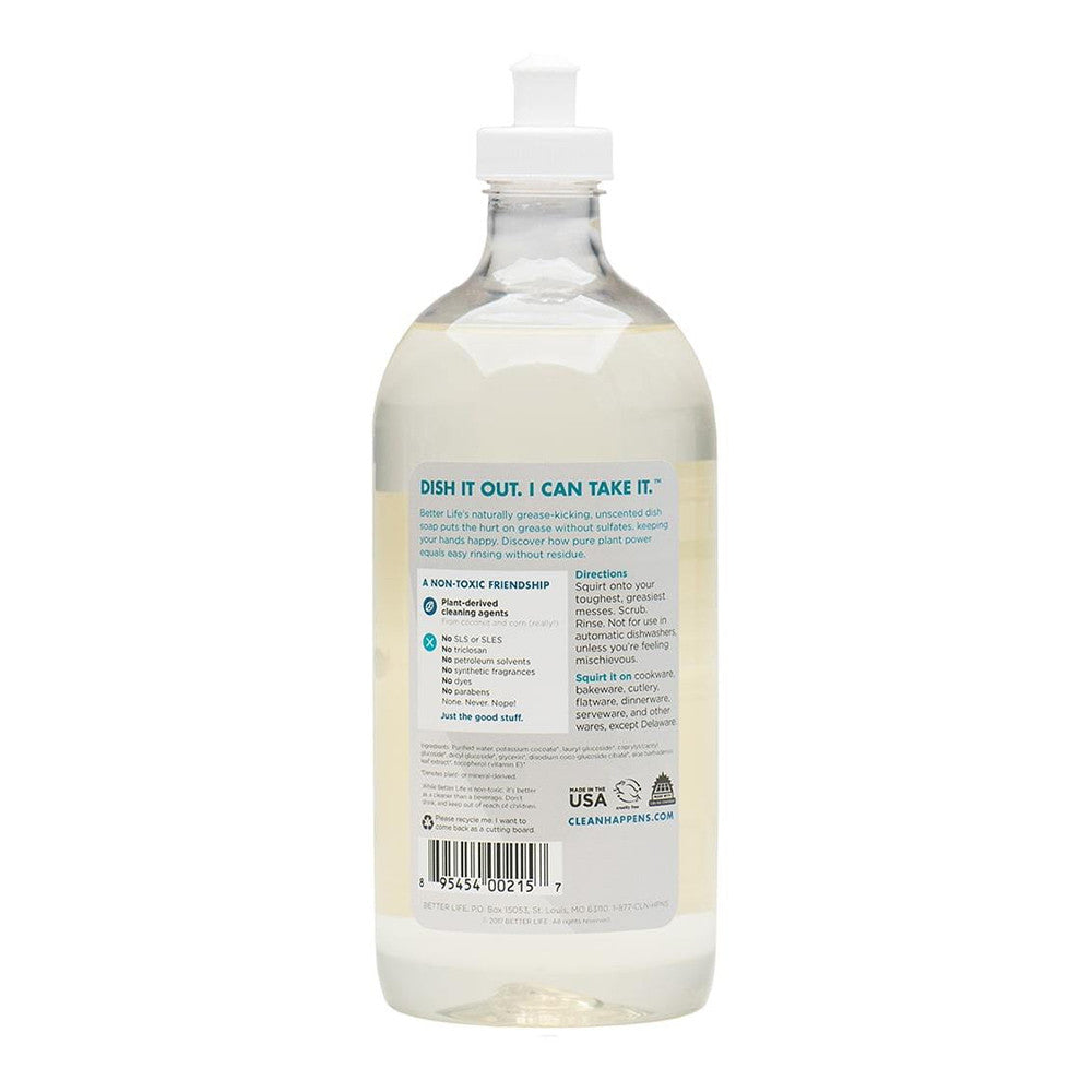 Better Life Unscented Dish It Out Natural Liquid Dish Soap, 22 Oz