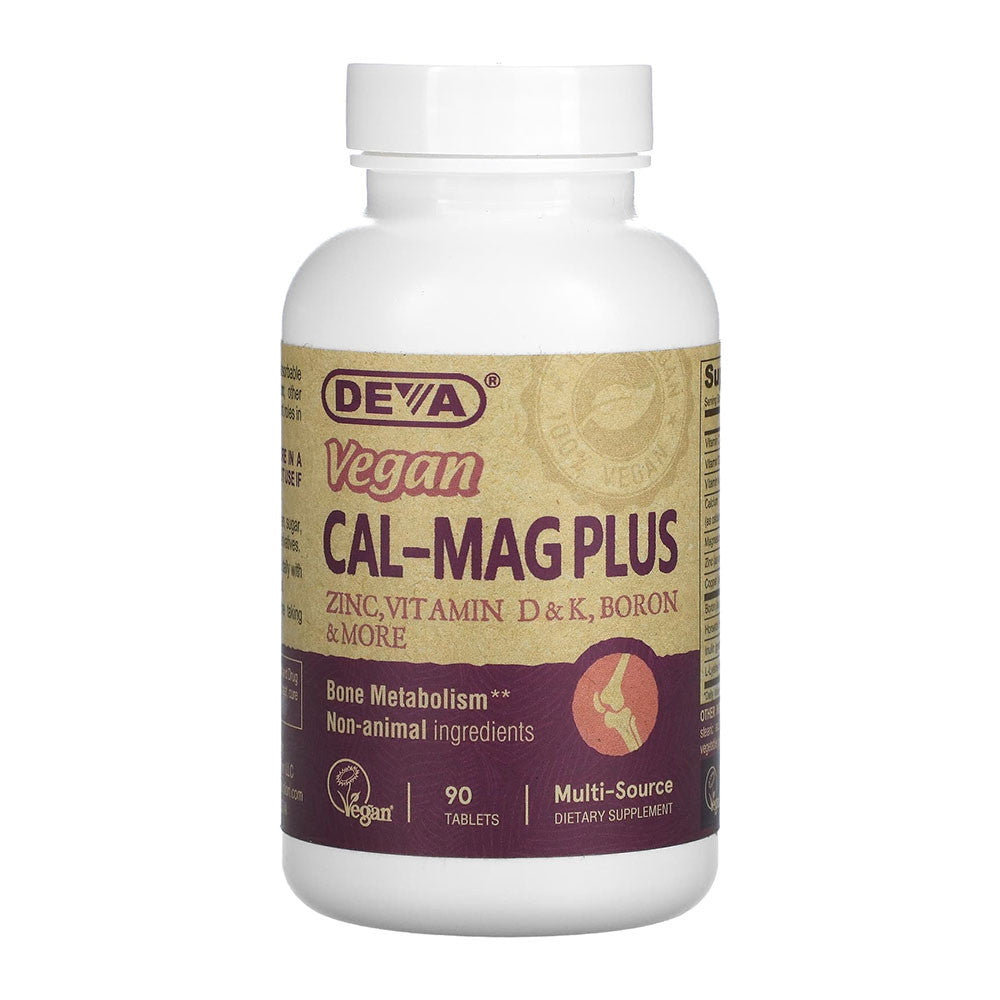 Deva Nutrition Calcium Magnesium Plus Tablets, Vegan, 90 Ea