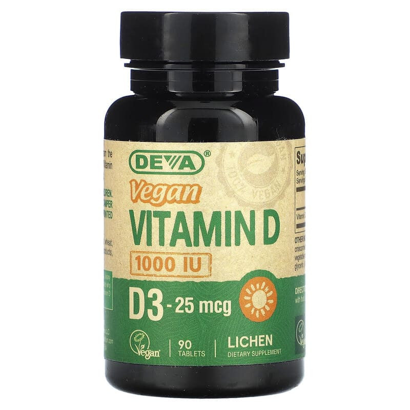 Deva Nutrition Vegan Vitamin D3 1000 IU Tablets, 90 Ea