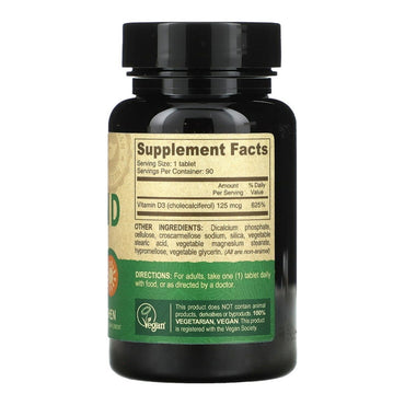 Deva Vitamin D3 5000 IU Tablets, 90 Ea