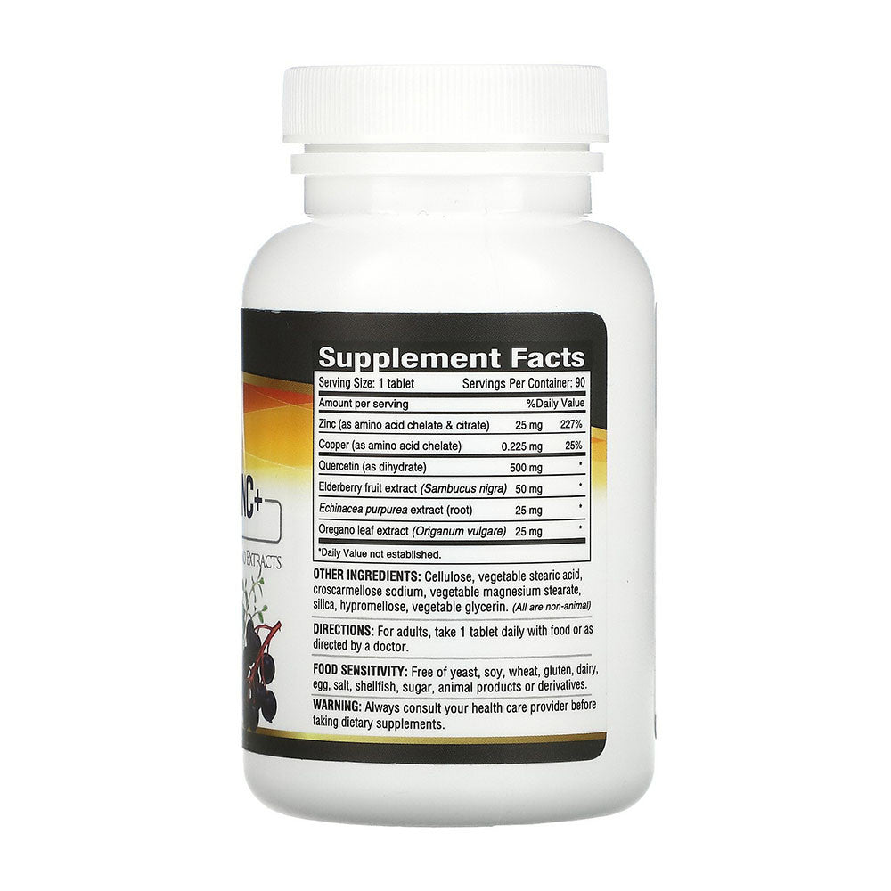 Deva Vegan Quercetin Zinc with Elderberry Supplement Tablets, 90 Ea