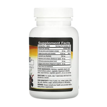 Deva Vegan Quercetin Zinc with Elderberry Supplement Tablets, 90 Ea