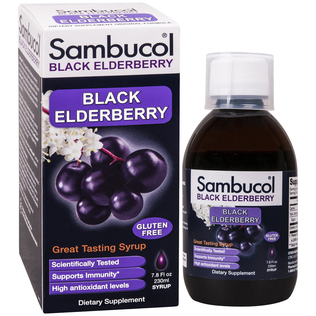 Sambucol Black Elderberry Syrup To Support Immune System, Original Formula - 7.8 Oz