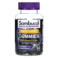 Sambucol Black Elderberry Immune Support Gummies, Natural Berry Flavor, 60 Ea