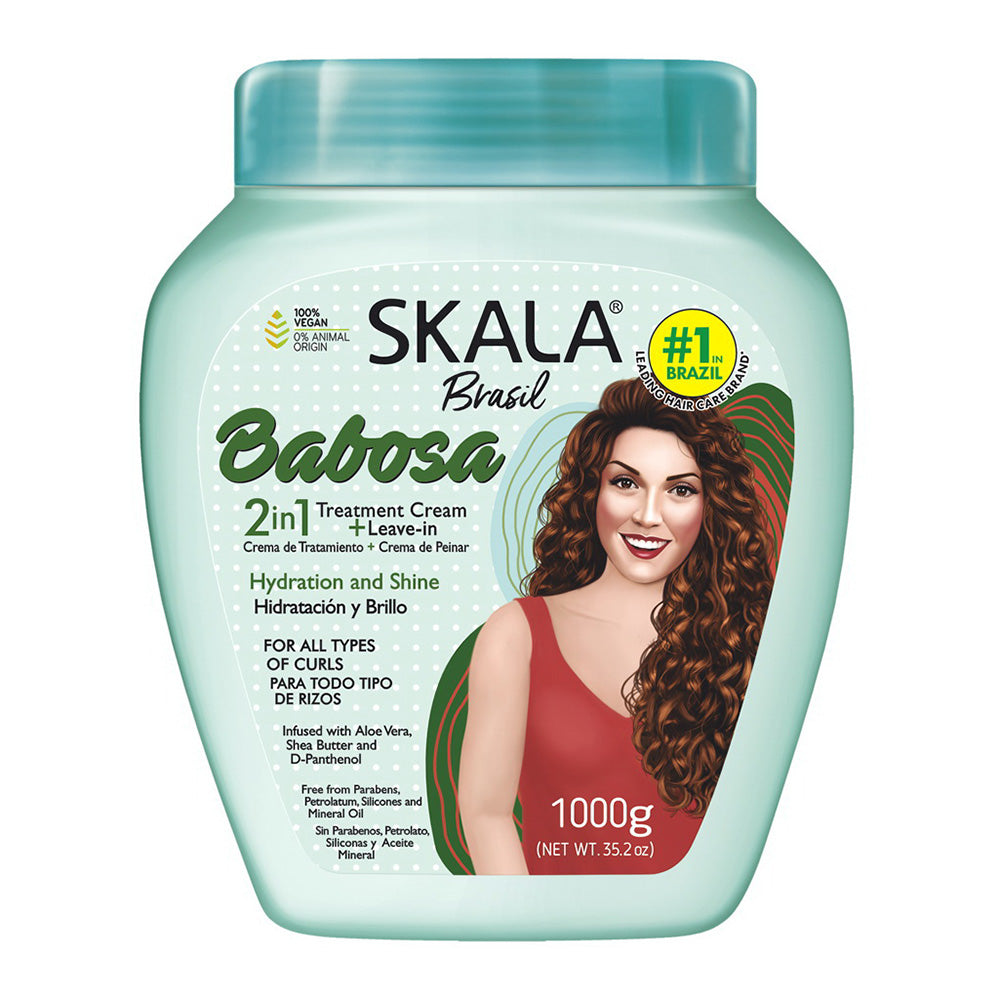 Skala Brasil Babosa 2 in 1 Treatment Cream Aloe Hydration and Shine 35.2Oz (1000g)