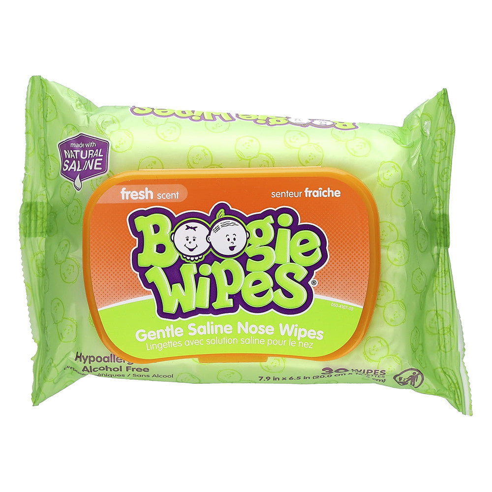 Boogie Wipes Gentle Saline Wipes For Stuffy Noses - 30 Ea