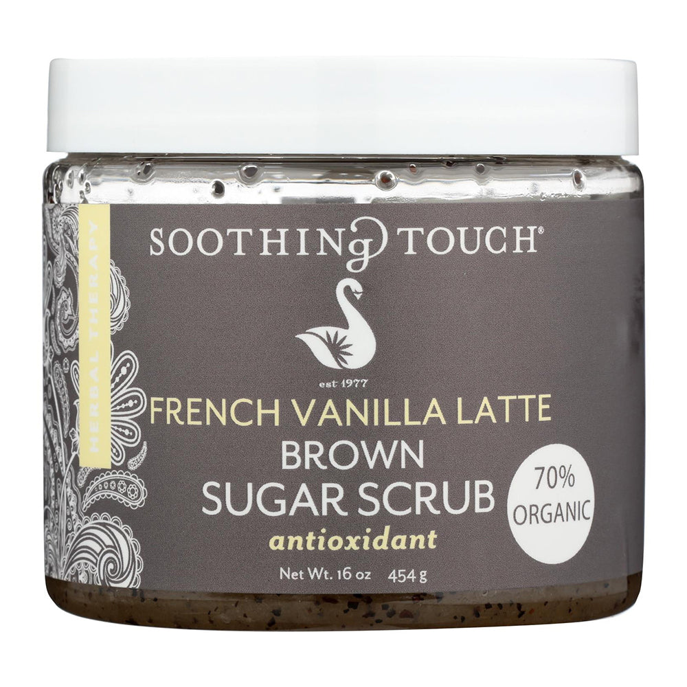 Soothing Touch French Vanilla Latte Brown Sugar Scrub for Exfoliating Smoothing and Moisturizing Skin 16Oz (454g)