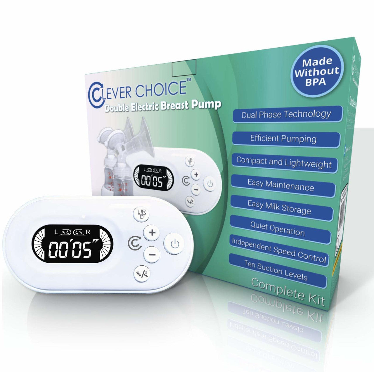 Clever Choice Double Electric Breast Pump Kit, 1 Ea
