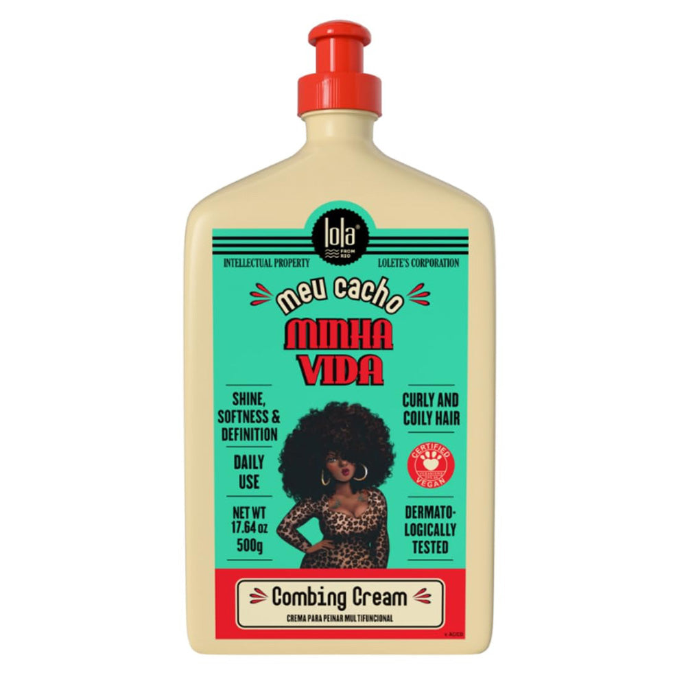 Lola Meu Cacho Minha Vida Combing Cream Softening and Defining Treatment for Curly Locks 17.64Oz (500g)