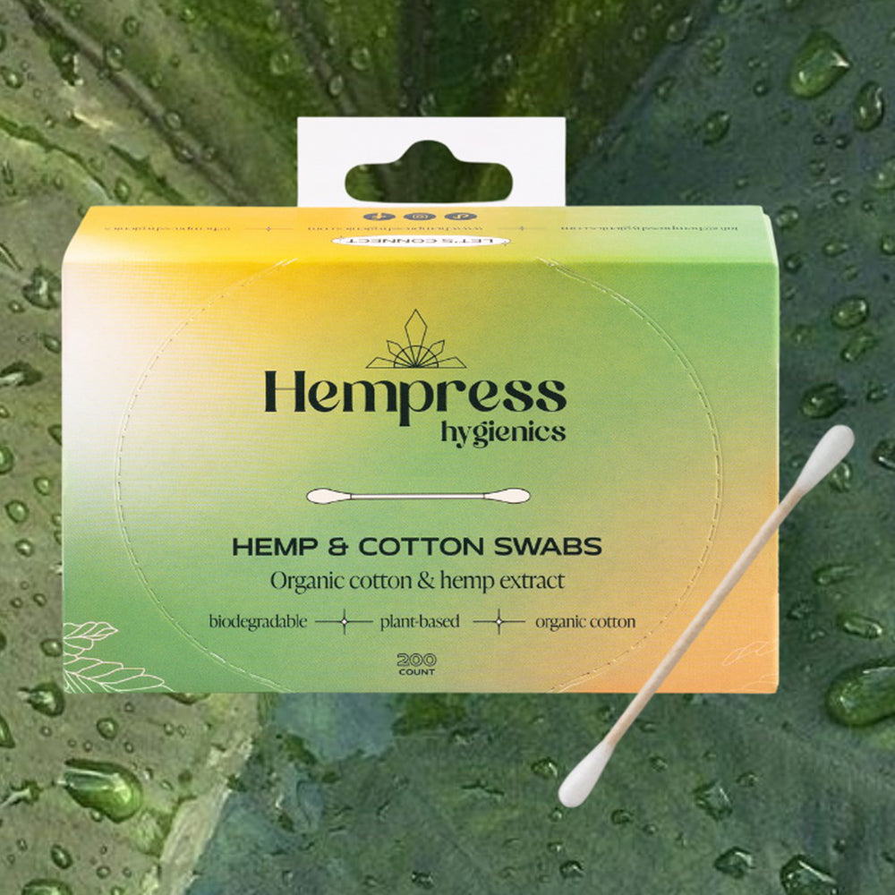 Hempress Hygienics Hemp and Cotton Swabs Organic and Extract Soft and Sensitive Areas 200Ea