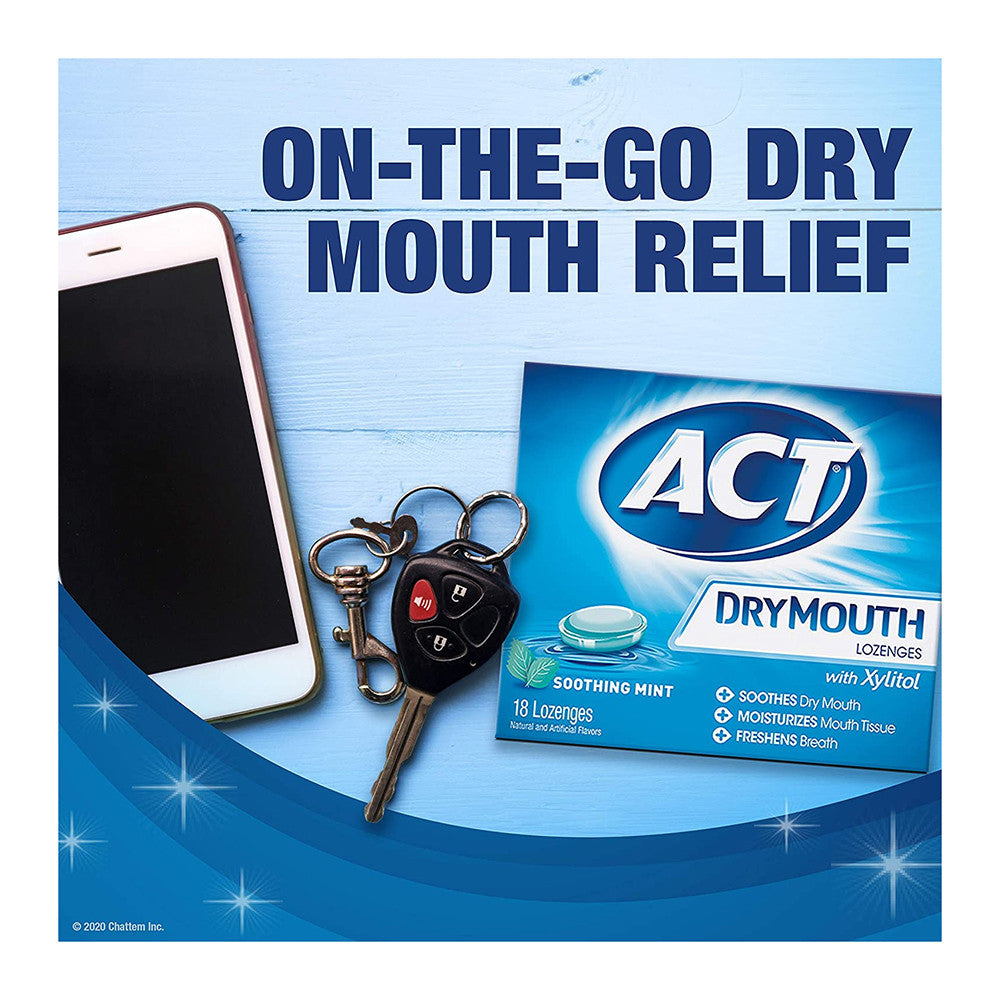 Act Total Care Dry Mouth Lozenges, Soothing Mint - 18 Ea