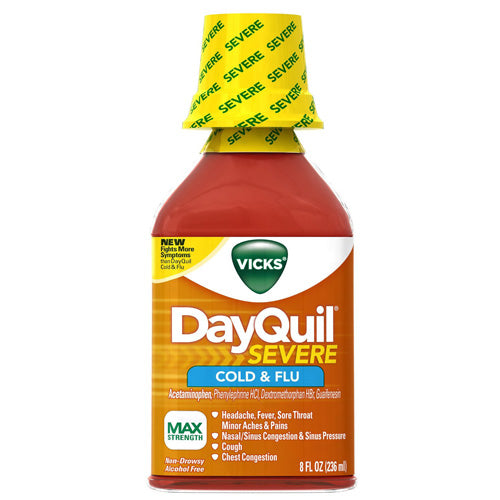 Vicks Dayquil Severe Cold And Flu Relief Liquid - 8 Oz