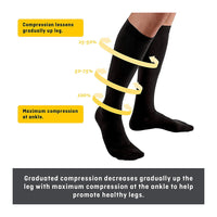 Futuro Revitalizing Mens Dress Socks, Black Medium, Moderate (15-20 Mmhg), 1 Pr
