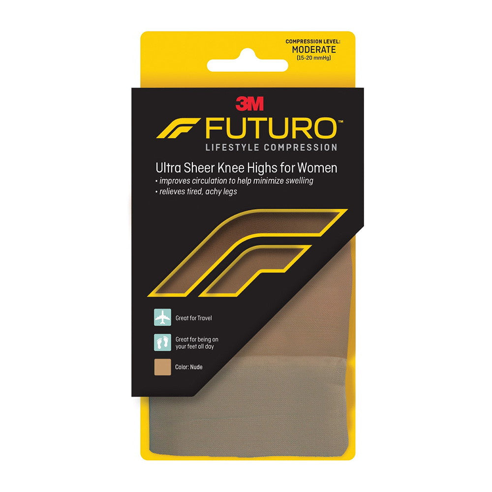 Futuro Revitalizing Ultra Sheer Knee Highs For Women, Medium Nude, Moderate - 1 Pair