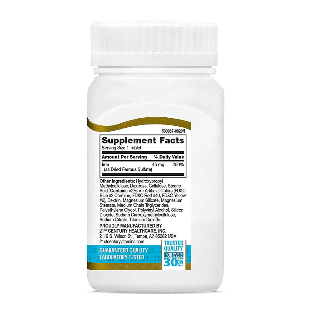 21St Century Slow Release Iron Tablets - 60 Ea