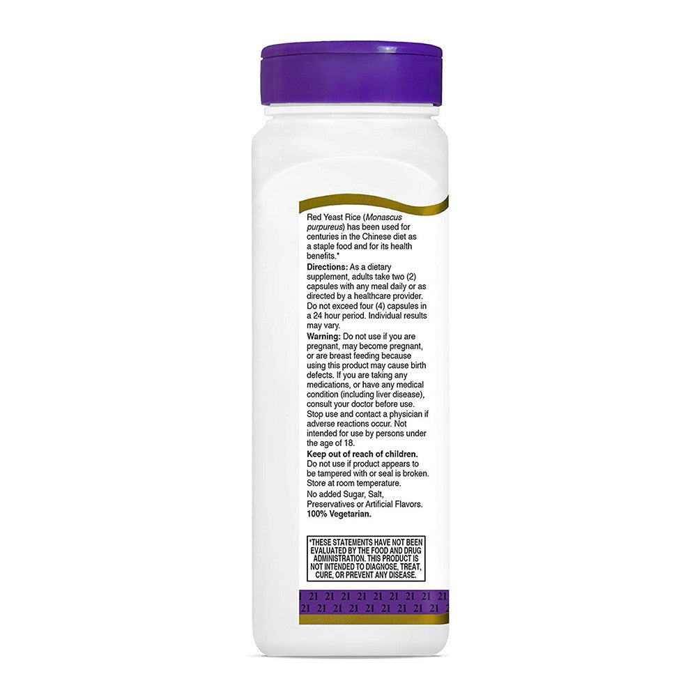 21St Century Red Yeast Rice Extract Vegetarian Capsules - 150 Ea