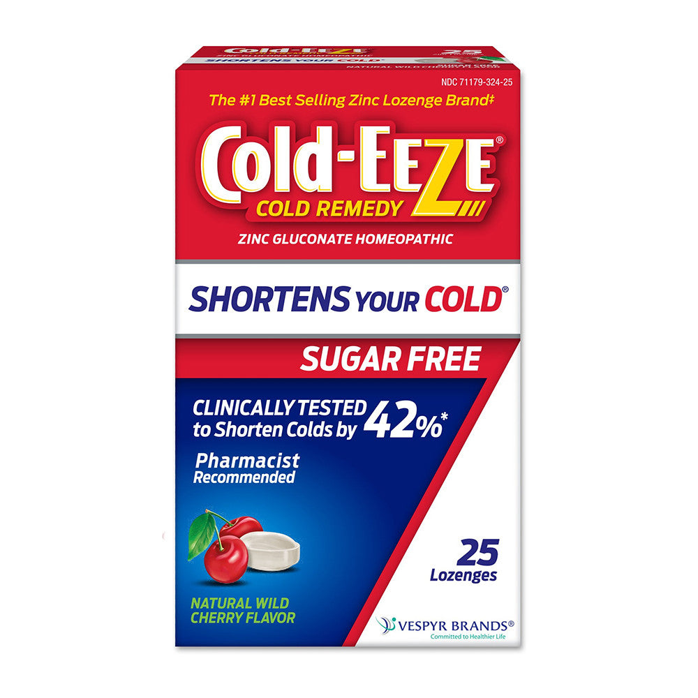 Cold-Eeze Sugar Free Wild Cherry Cold Remedy Lozenges, 25 Ea