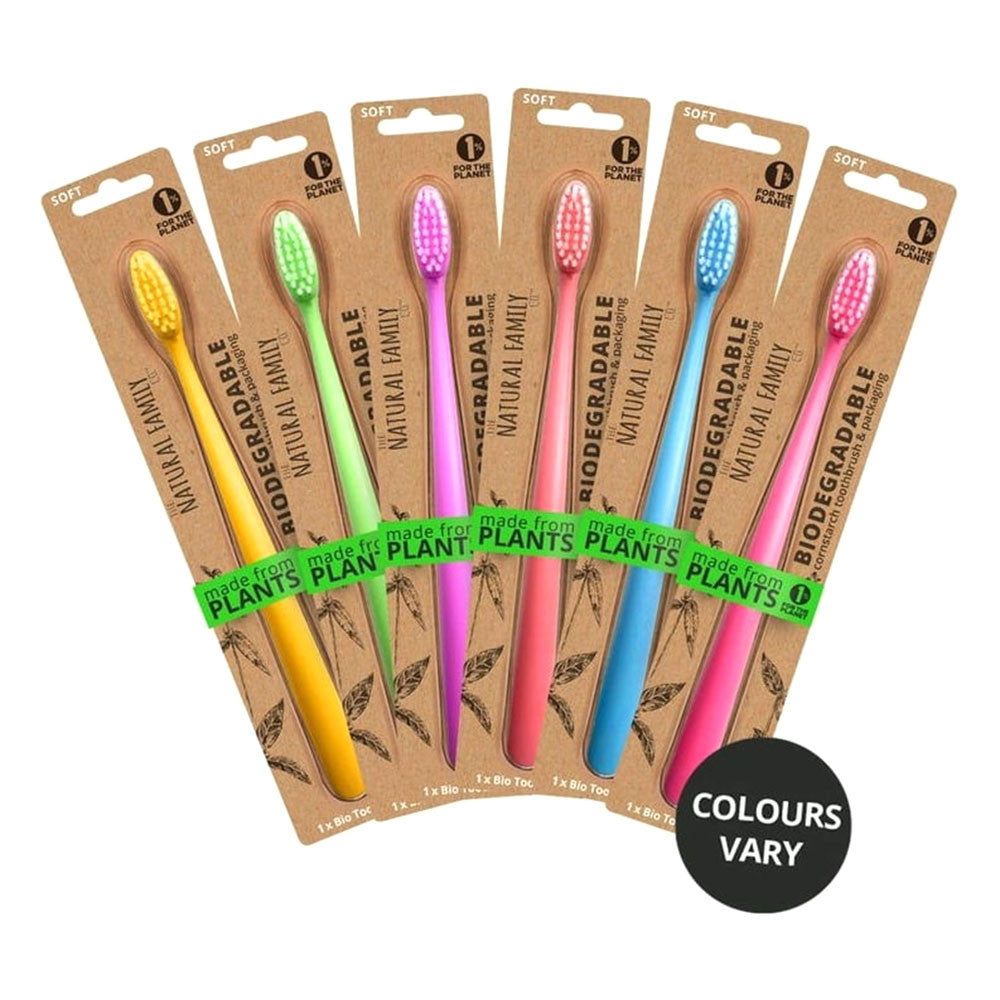 The Natural Family Co Single Neon Each Toothbrush, 8 Ea