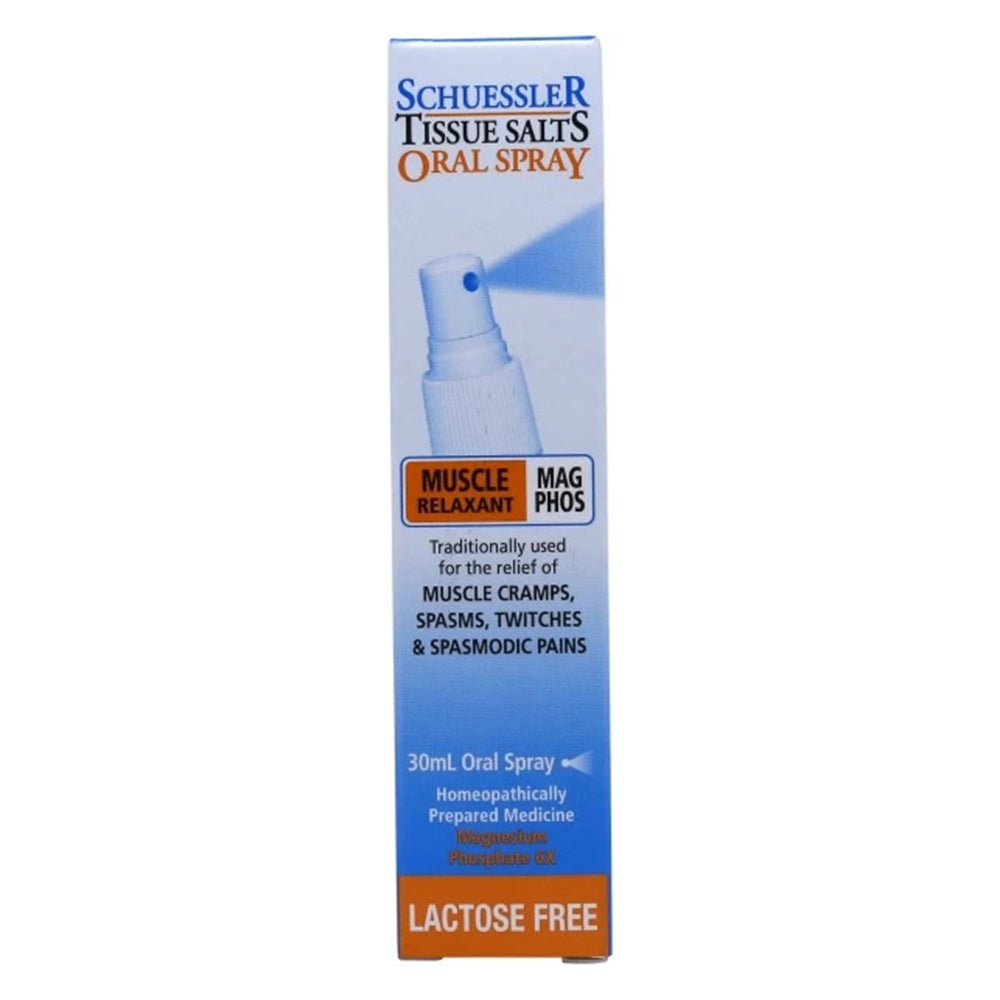 Schuessler Tissue Salts Oral Spray Mag Phos Muscle Relaxant Relief Muscle Cramps Twitches and Spasmodic Pains 30ml