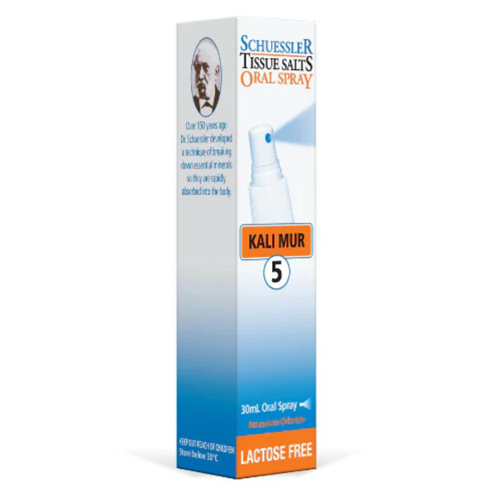 Schuessler Tissue Salts Kali Mur 6X Oral Spray for Respiratory Support 1Oz (30ml)