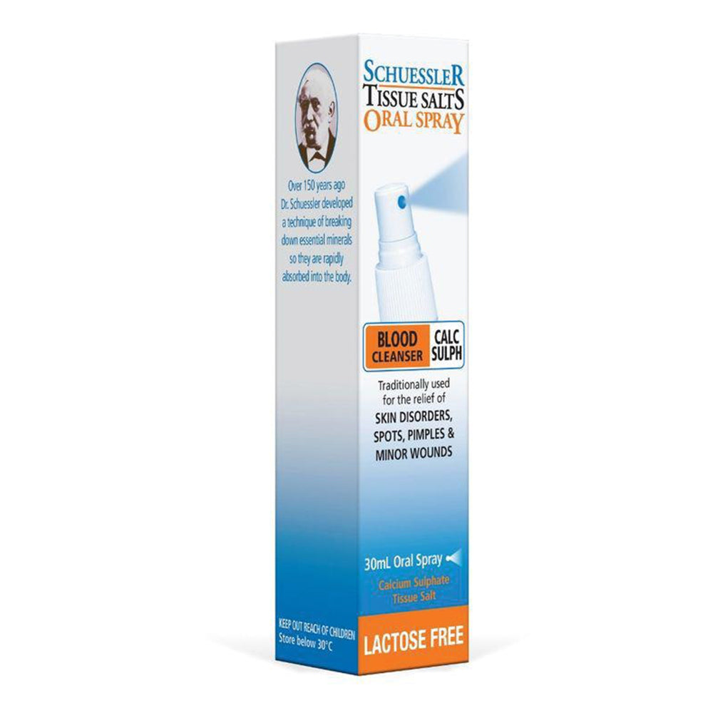 Schuessler Tissue Salts Calc Sulph 6X Blood Cleanser Lactose Free Oral Spray 30ml