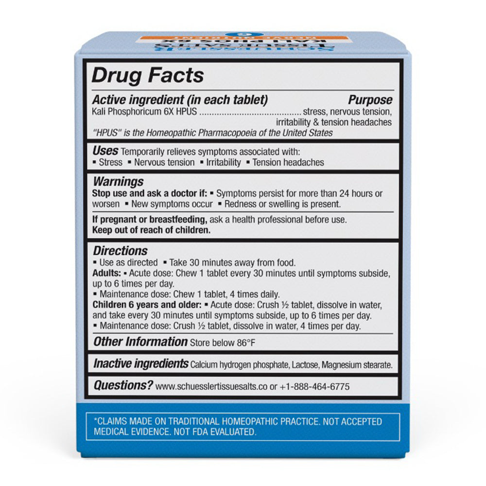 Schuessler Tissue Salts Kali Phos 6X Nerve Nutrient Oral Tablets 125Ea
