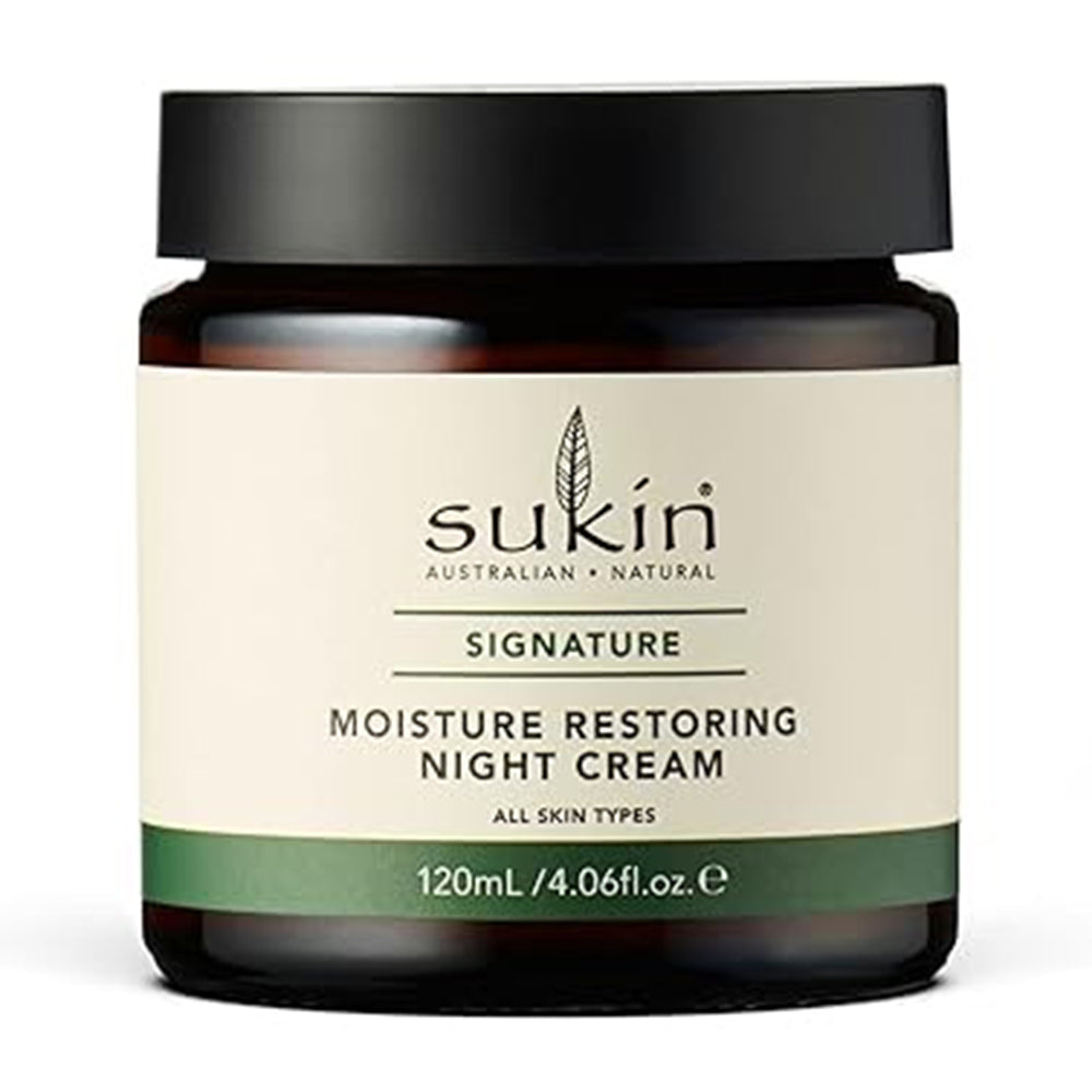 Sukin Signature Moisture Restoring Night Cream Hydrates and Rejuvenates Skin Overnight 4.06Oz (120ml)